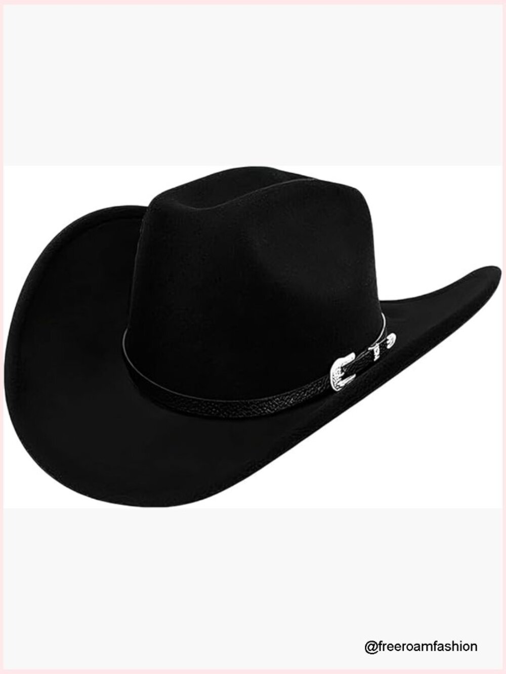 Vintage Western Cowboy Hat Adjustable Felt Western Cowgirl Hat with Belt Decor
